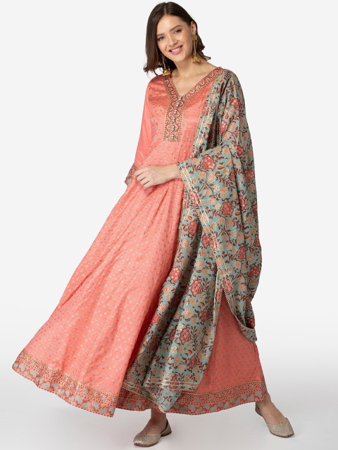 

TARA-C-TARA Women Pink Floral Ethnic Maxi Dress
