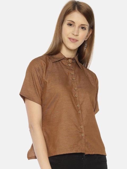 

COUPER & COLL Brown Shirt Style Top