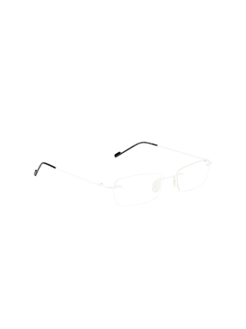 

Ted Smith Unisex White & Black Rimless Rectangle Frames TS-6023_WHT