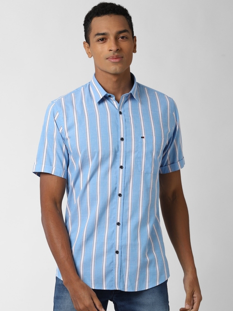 

Peter England Casuals Men Blue Slim Fit Multi Striped Casual Shirt