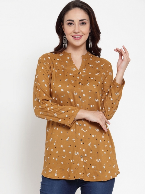 

Baani Creations Women Brown Floral Printed Casual Shirt