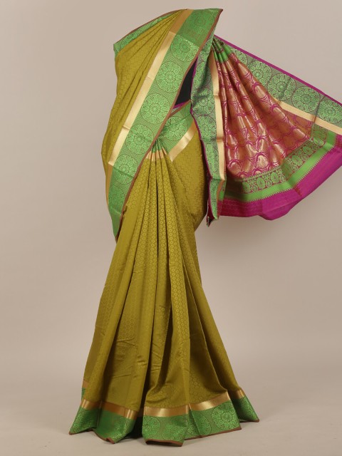 

Pothys Green & Pink Woven Design Art Silk Saree