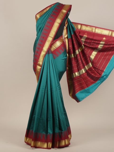 

Pothys Green & Maroon Woven Design Art Silk Saree