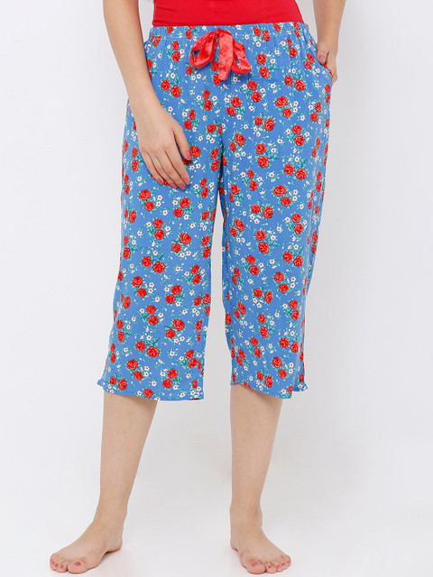 

Heart 2 Heart Women Blue & Red Printed Lounge Pants