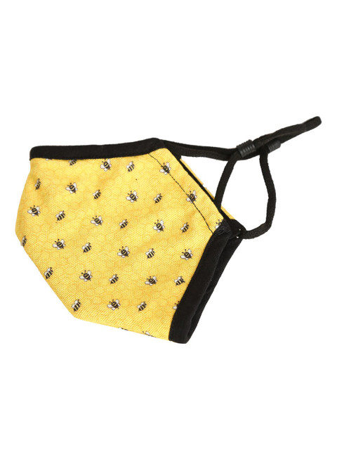 

RASHKI Unisex Yellow & Black Printed Reusable Cloth Mask