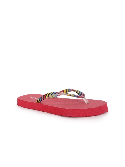 

Bata Women Red & Multicoloured Striped Room Slippers
