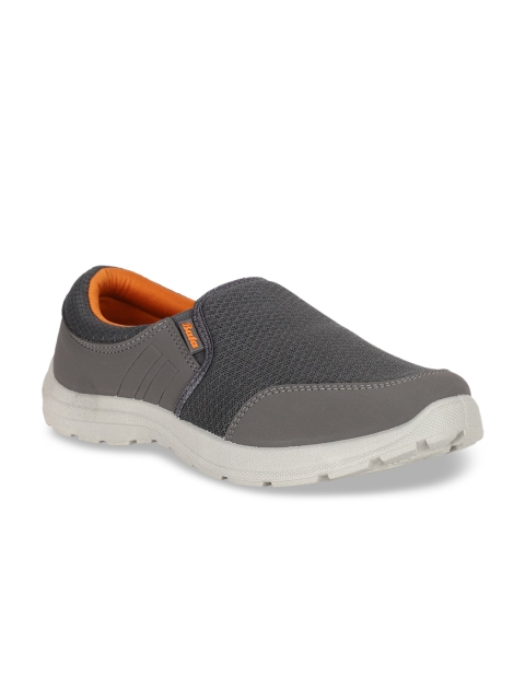 

Bata Men Grey Textured Slip-On Sneakers