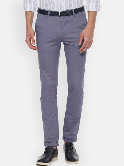

V Dot Men Blue Slim Fit Regular Trousers Regular Trousers
