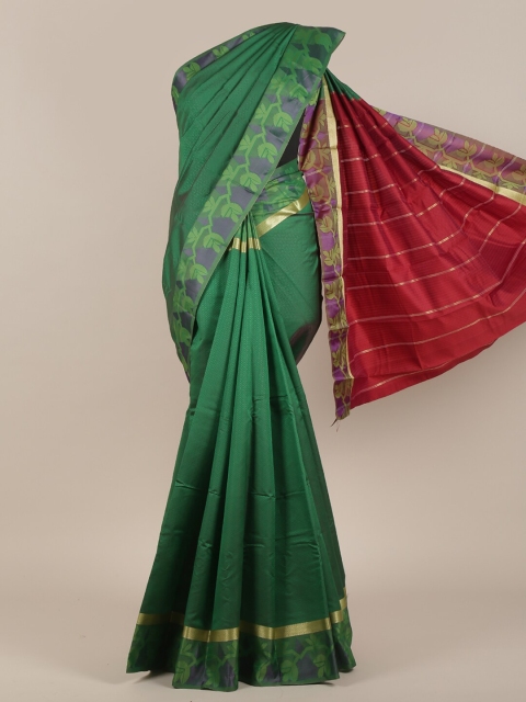 

Pothys Green & Gold-Toned Woven Design Zari Art Silk Saree