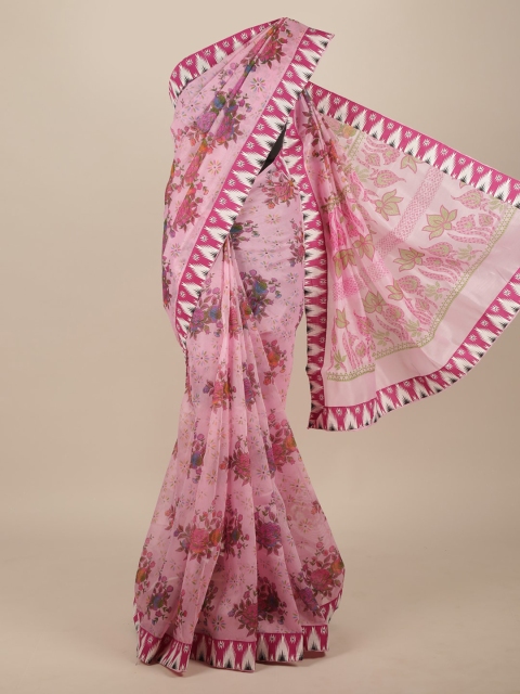 

Pothys Pink Floral Pure Cotton Saree