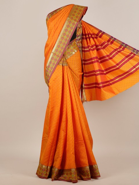 

Pothys Orange & Green Woven Design Zari Art Silk Saree