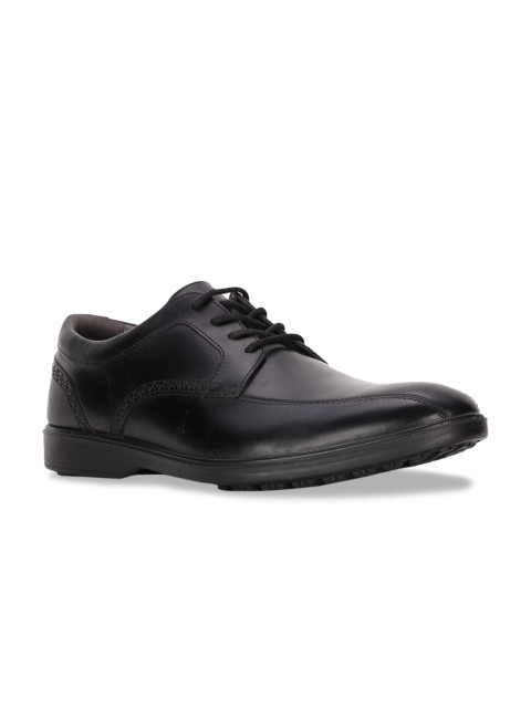 

Hush Puppies Men Black Solid Leather Formal Derbys