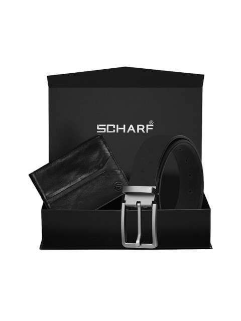 

SCHARF Men Black Solid Leather Accessory Gift Set