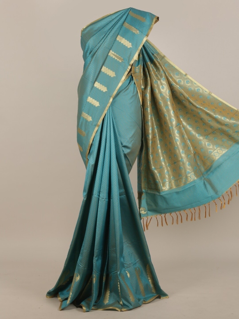 

Pothys Turquoise Blue & Gold Woven Design Art Silk Saree