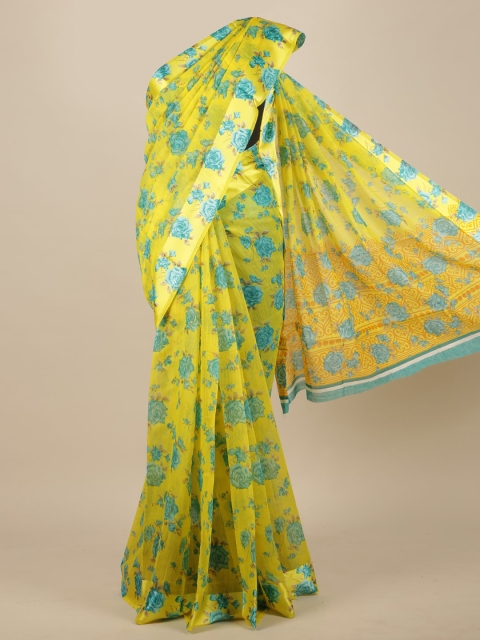 

Pothys Lime Green & Blue Floral Saree