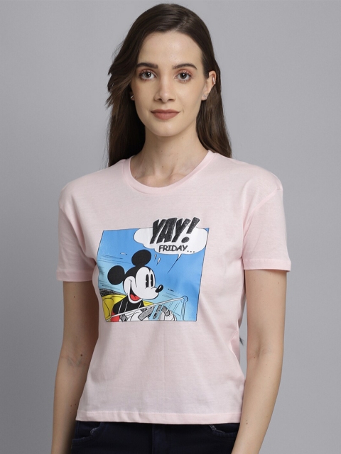 

Free Authority Women Pink Mickey Friends Pure Cotton T-shirt