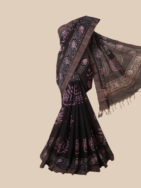 

Pothys Violet Batik Jute Cotton Saree
