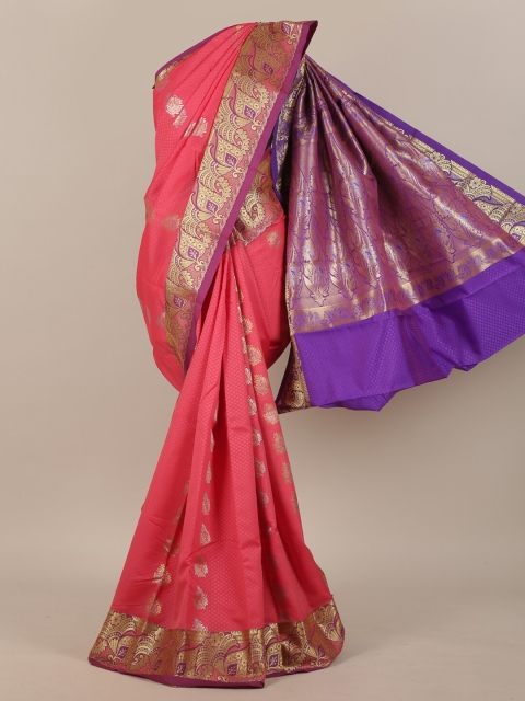 

Pothys Pink & Purple Ethnic Motifs Zari Art Silk Saree