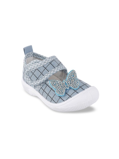 

Jazzy Juniors Girls Grey & Blue Checked Woven Design Slip-On Sneakers