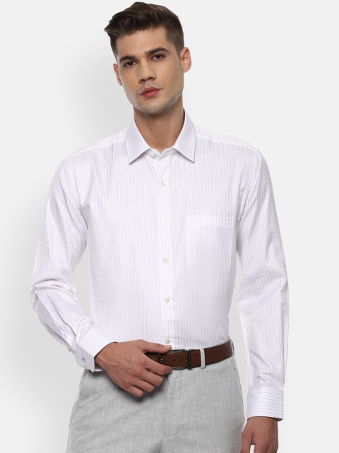 

Luxure by Louis Philippe Men White Self Design Formal Shirt