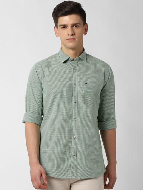 

Peter England Casuals Men Green Slim Fit Printed Casual Shirt