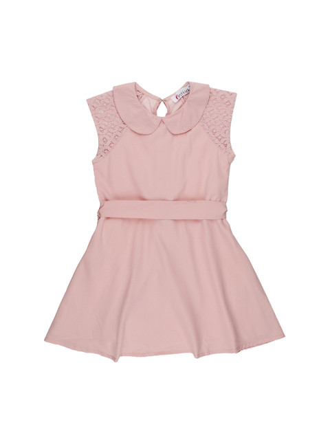 

First Kick Pink Peter Pan Collar Crepe Dress