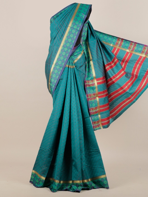 

Pothys Green & Gold-Toned Woven Design Zari Art Silk Saree