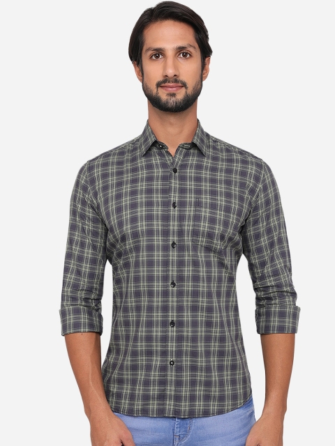

Greenfibre Men Blue Slim Fit Checked Casual Shirt