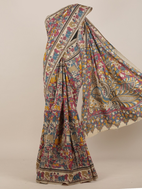 

Pothys Multicoloured Ethnic Motif Cotton Blend Saree, Multi