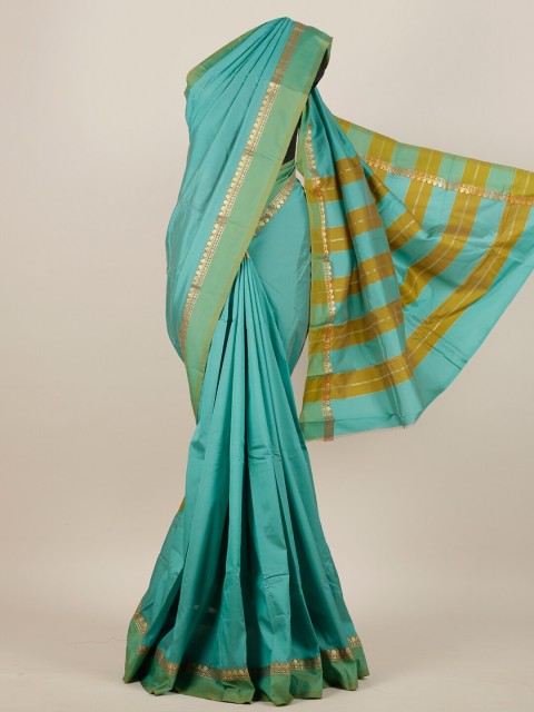 

Pothys Green & Gold-Toned Zari Art Silk Saree