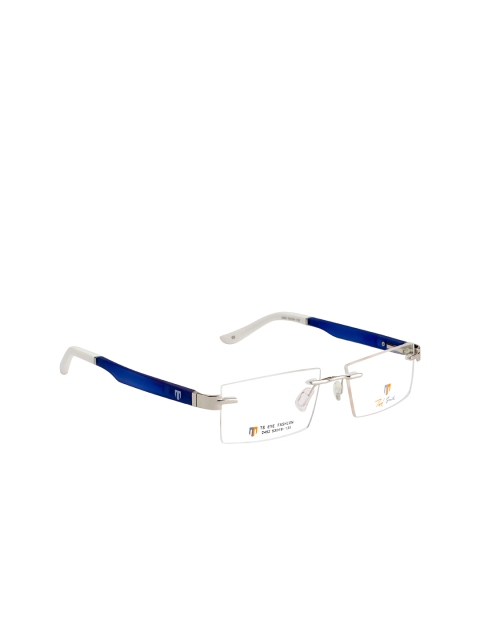 

Ted Smith Unisex Blue Rimless Rectangle Frames