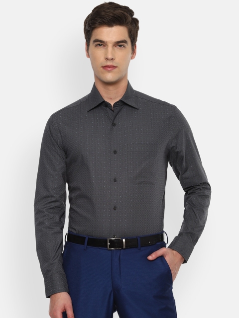 

Louis Philippe Men Grey Printed Formal Shirt