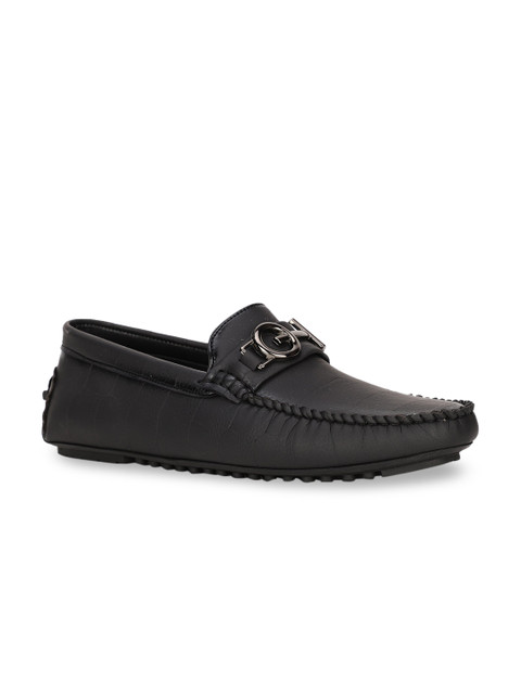

Bruno Manetti Men Black Textured Loafers