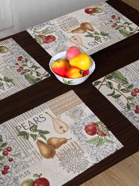 

AVI Living Set Of 4 Off-White & Beige Fruity Magic Table Mat