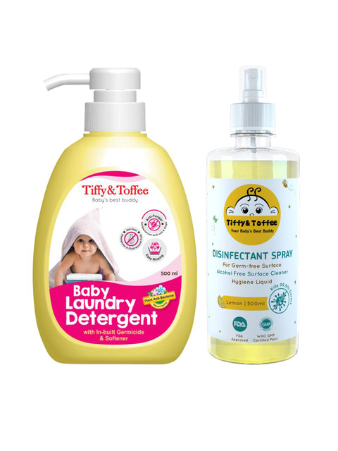 

Tiffy & Toffee Non-Alcoholic Disinfectant Sanitizer Spray & Baby Laundry Detergent 1000 ml, White