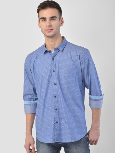 

COBB Men Blue Slim Fit Printed Casual Shirt