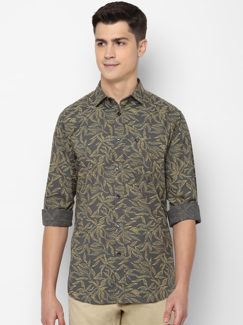 

Allen Solly Men Yellow & Grey Slim Fit Printed Casual Shirt