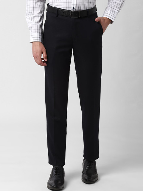 

Peter England Men Navy Blue Slim Fit Formal Trousers