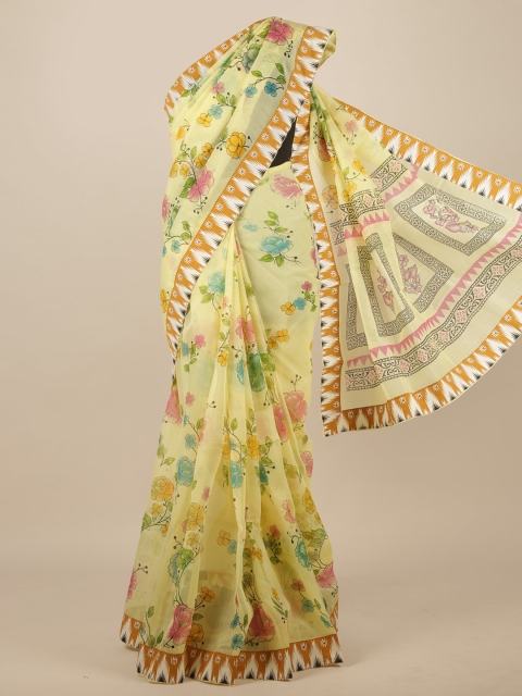 

Pothys Yellow Floral Pure Cotton Saree