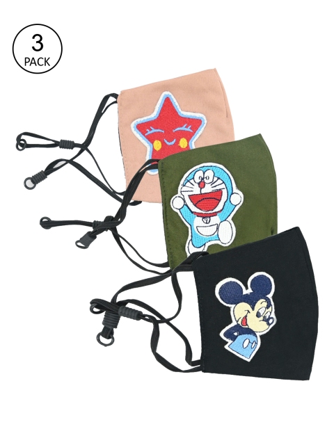 

Trend Arrest Kids Pack Of 3 Solid 3-Ply Reusable Cloth Face Masks, Navy blue