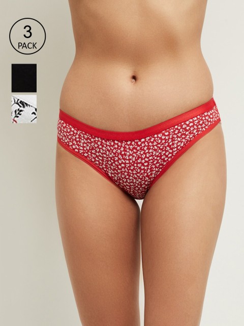 

max Women Pack Of 3 Assorted Pure Cotton Hipster Briefs NOOSSP21BK08