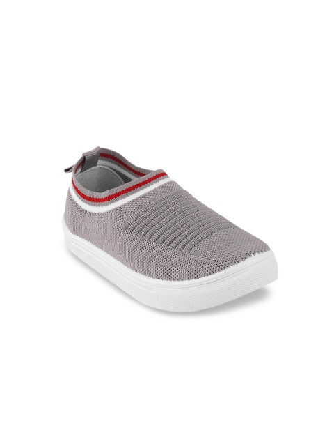 

Jazzy Juniors Boys Grey & Red Woven Design Slip-On Sneakers