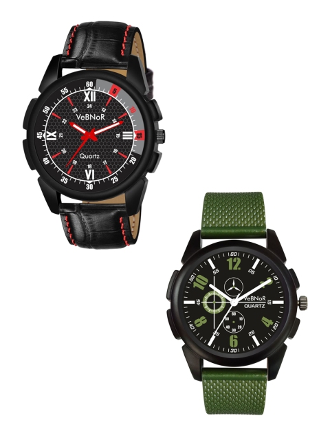 

VeBNoR Boys Black Dial & Multicoloured Straps Analogue Watch