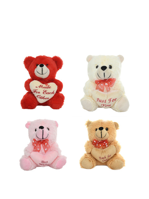 

DukieKooky Kids Set Of 4 Teddy Bear Soft Toy, White