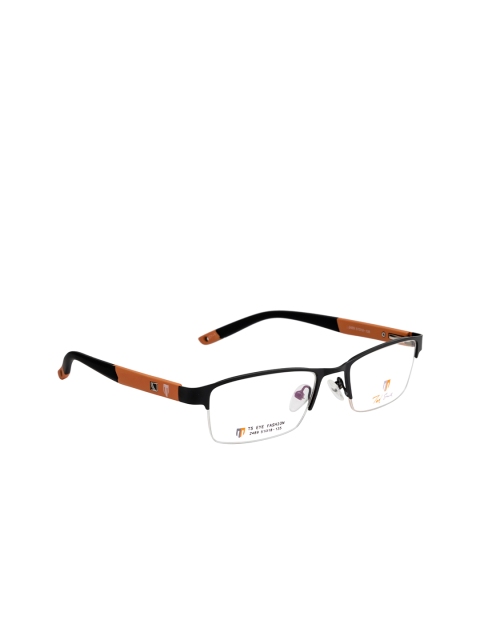

Ted Smith Unisex Orange & Black Half Rim Wayfarer Frames TS-2489_C1-1