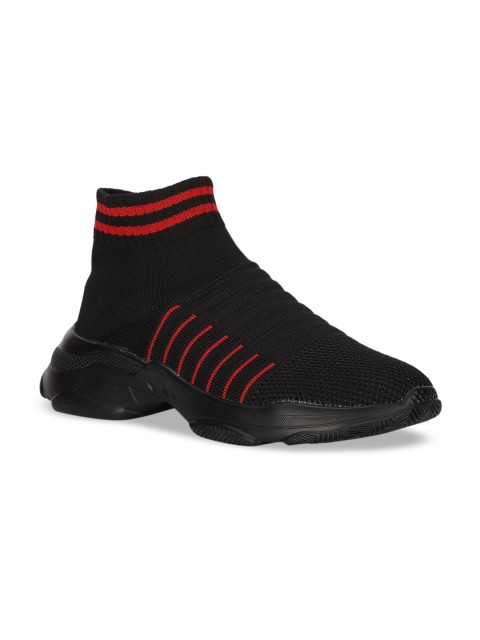 

Bruno Manetti Men Black Striped Slip-On Sneakers