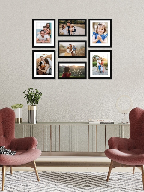 

RANDOM Set Of 7 Black Solid Individual Photo Frames