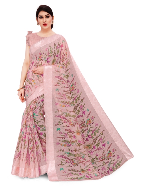 

KALINI Pink & Green Floral Bagh Saree