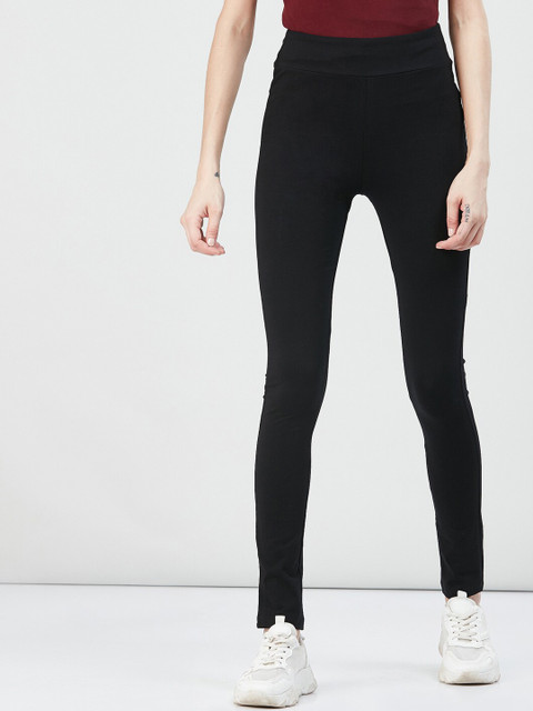 

max Women Black Regular Trousers