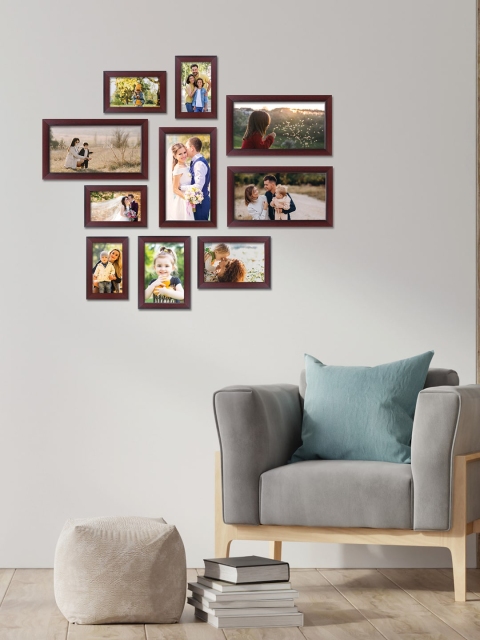 

RANDOM Set Of 10 Burgundy Solid Individual Photo Frames